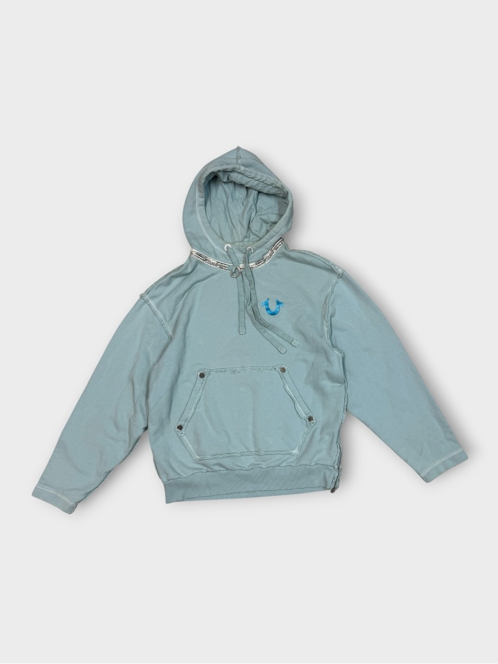 True Religion Blue Airbrush Graphic Hoodie “Exactly What You Think It Is”